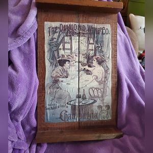 Wine Crate Lid Diamond wine Co Champagne vintage wall hanging